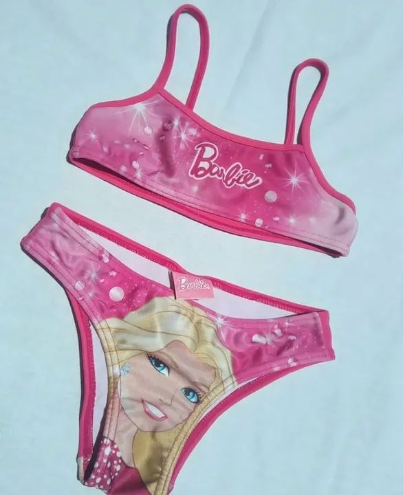 Biquíni Infantil Rosa da Barbie, Tam 8 - Foto 2