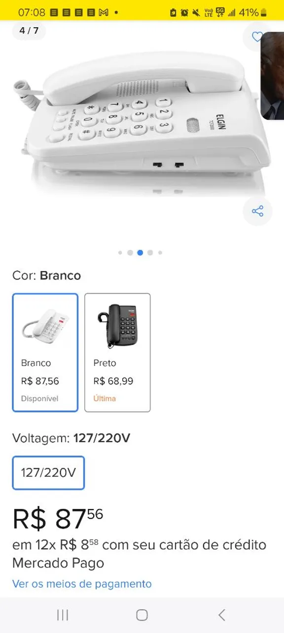 Telefone Fixo Elgin T2001 Branco