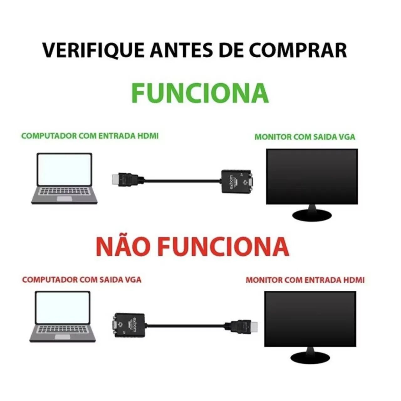 Cabo Conversor HDMI para VGA com Áudio  - Foto 4