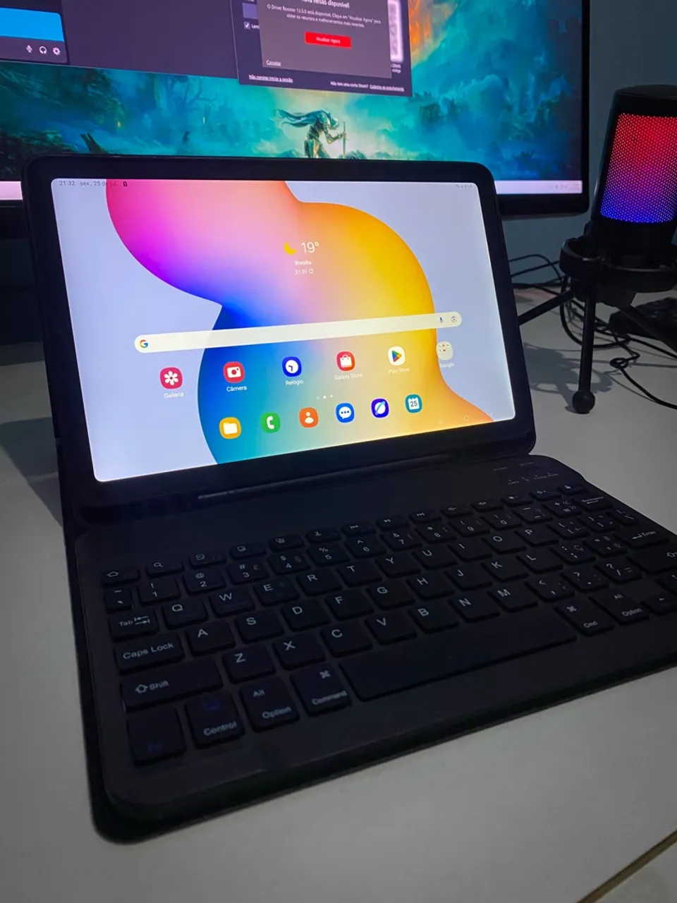 Tablet galaxy tab s6 lite com teclado