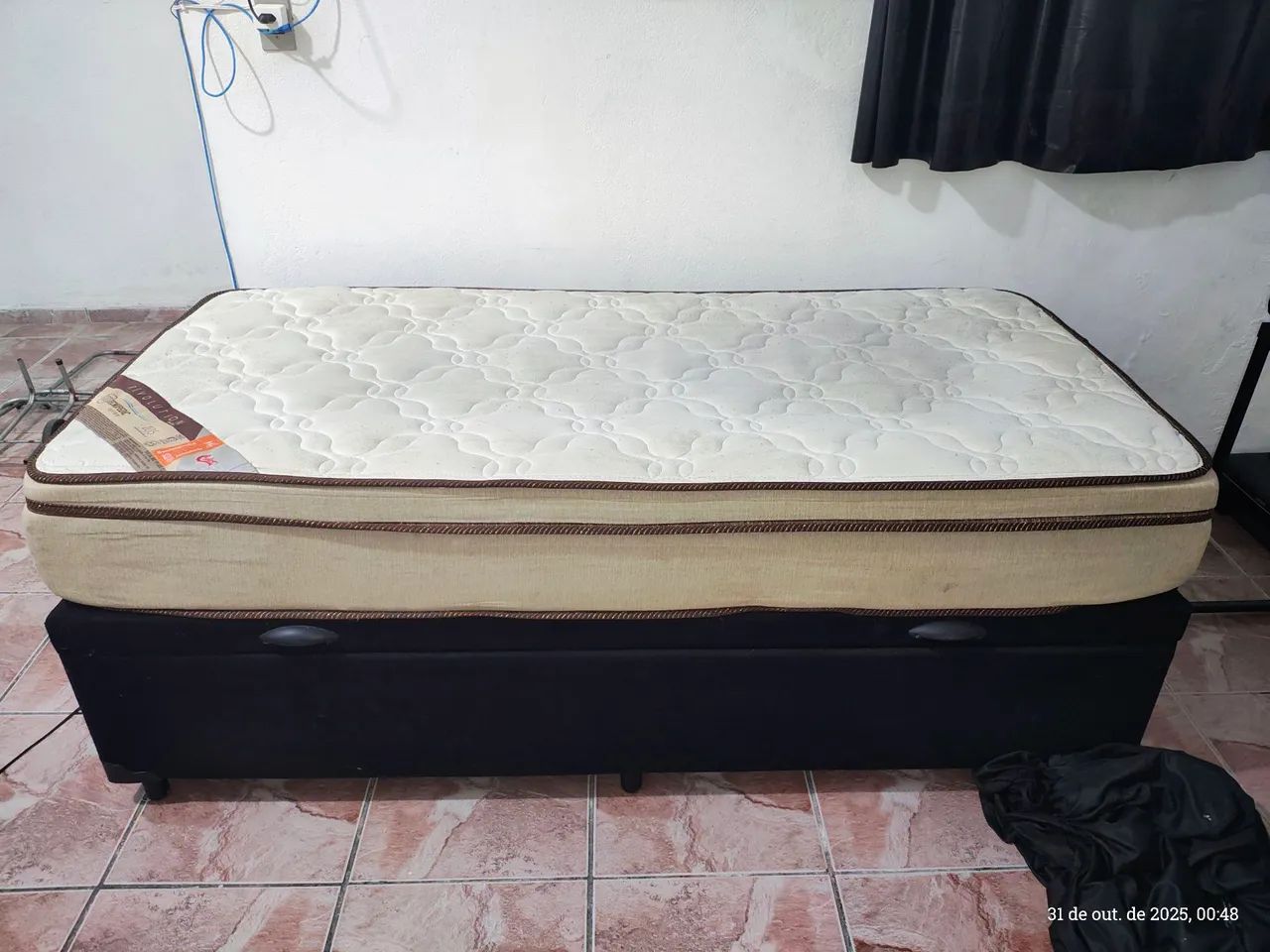 Cama de Solteiro Baú + Colchão de Solteiro Revolution Castor 