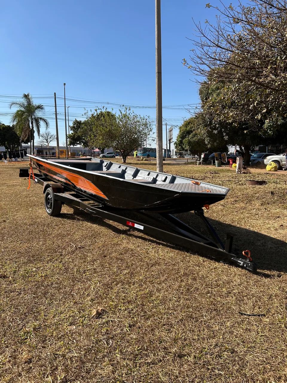 Kit  Barco de Alumínio , canoa + carretinha - Foto 3