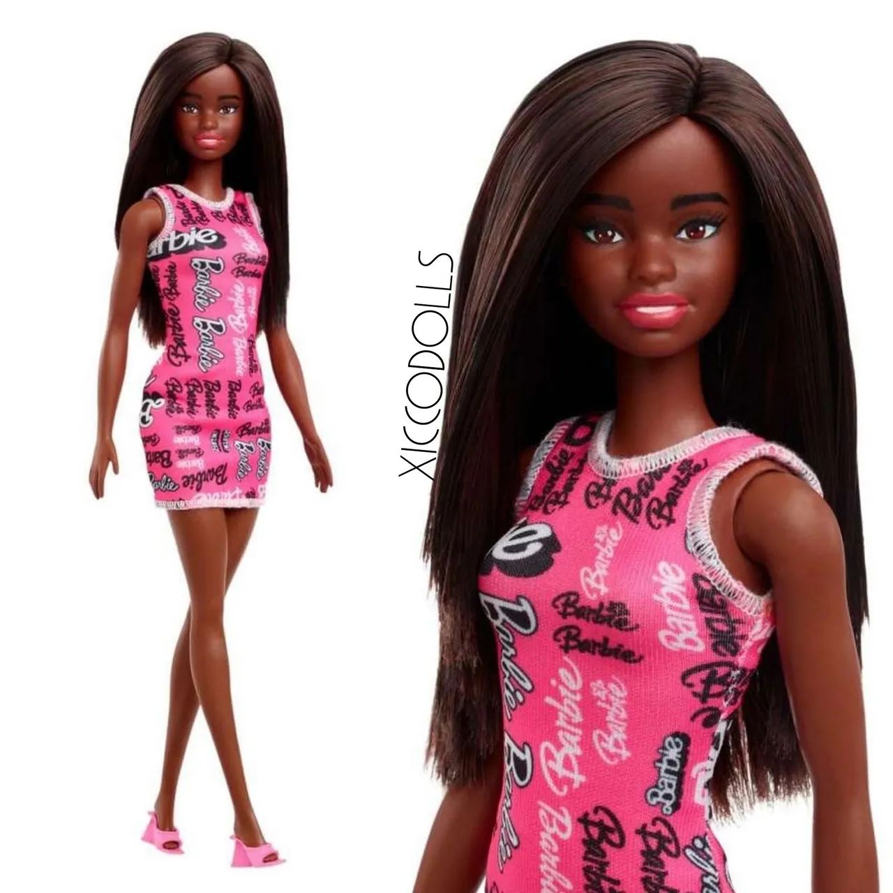 Boneca Barbie Negra com vestido Pink - Foto 2