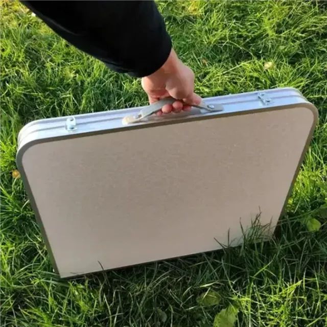 Mesa dobrável em alumínio e MDF 90x60cm, - Foto 2