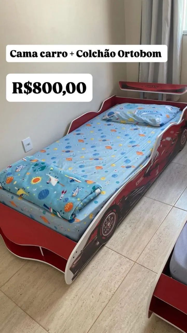 Cama carro + Colchão Ortobom