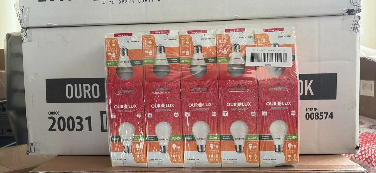 Kit com 10 lâmpadas led 9w ourolux