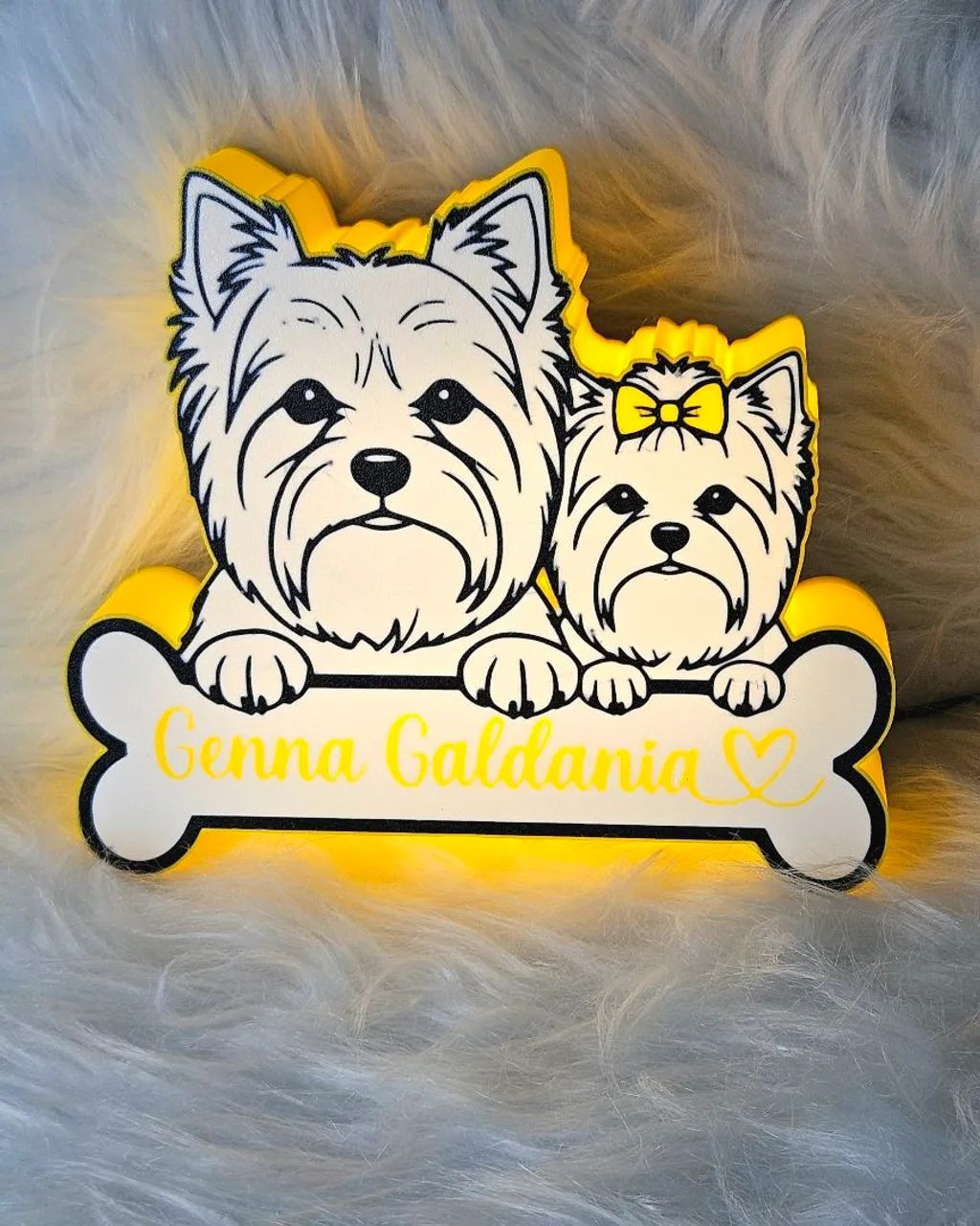 Luminária Personalizada com Nome e Pet + Fonte 12v Inclusa - Foto 3