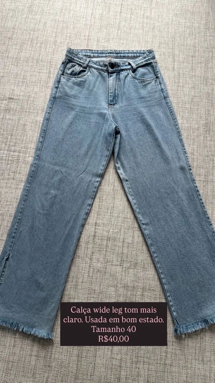 Calça wide leg 40 