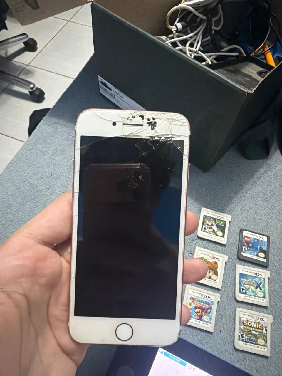 Iphone 7 rose com avarias