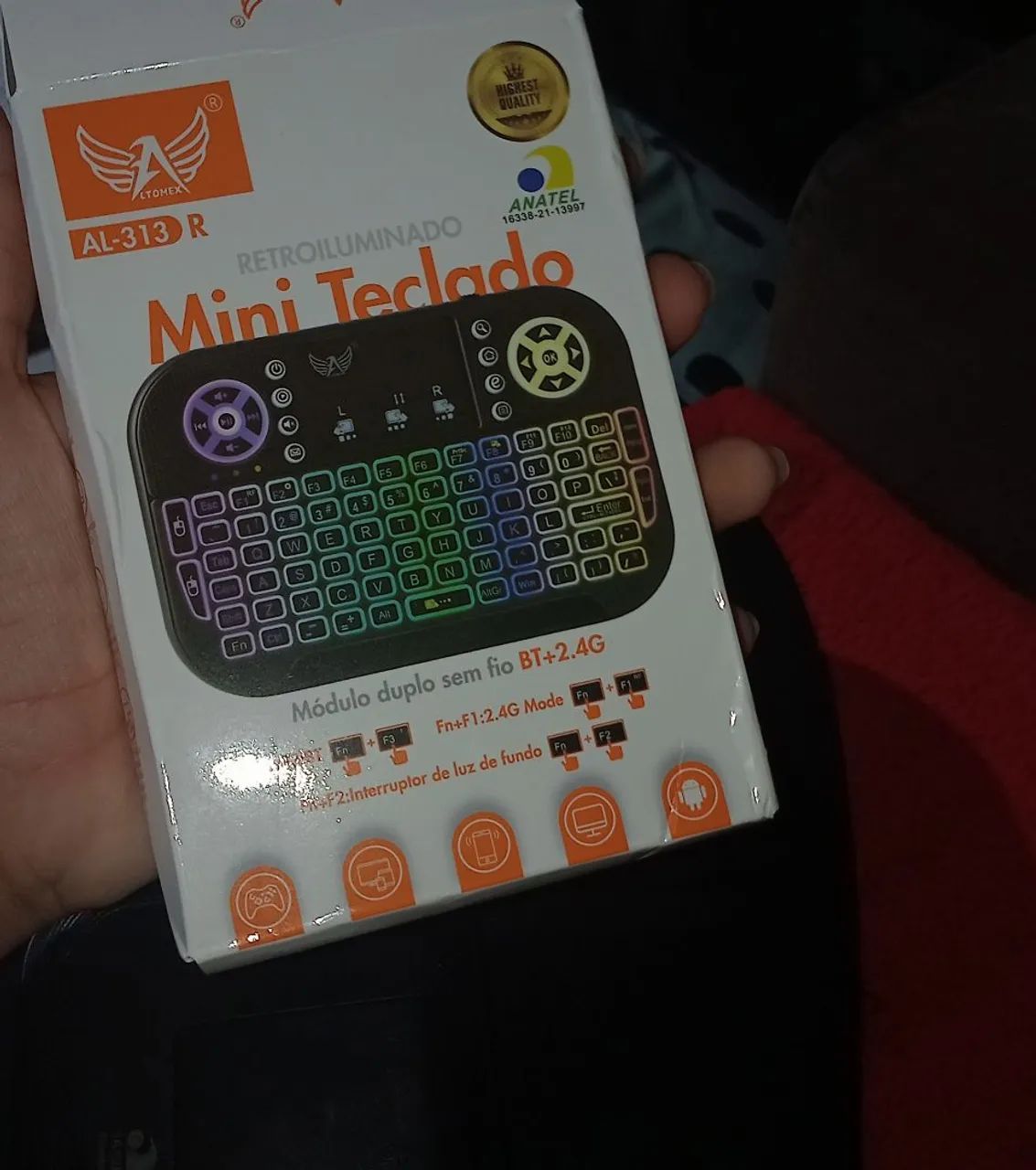 Mini teclado, com mouse imbuído, novo - Foto 4
