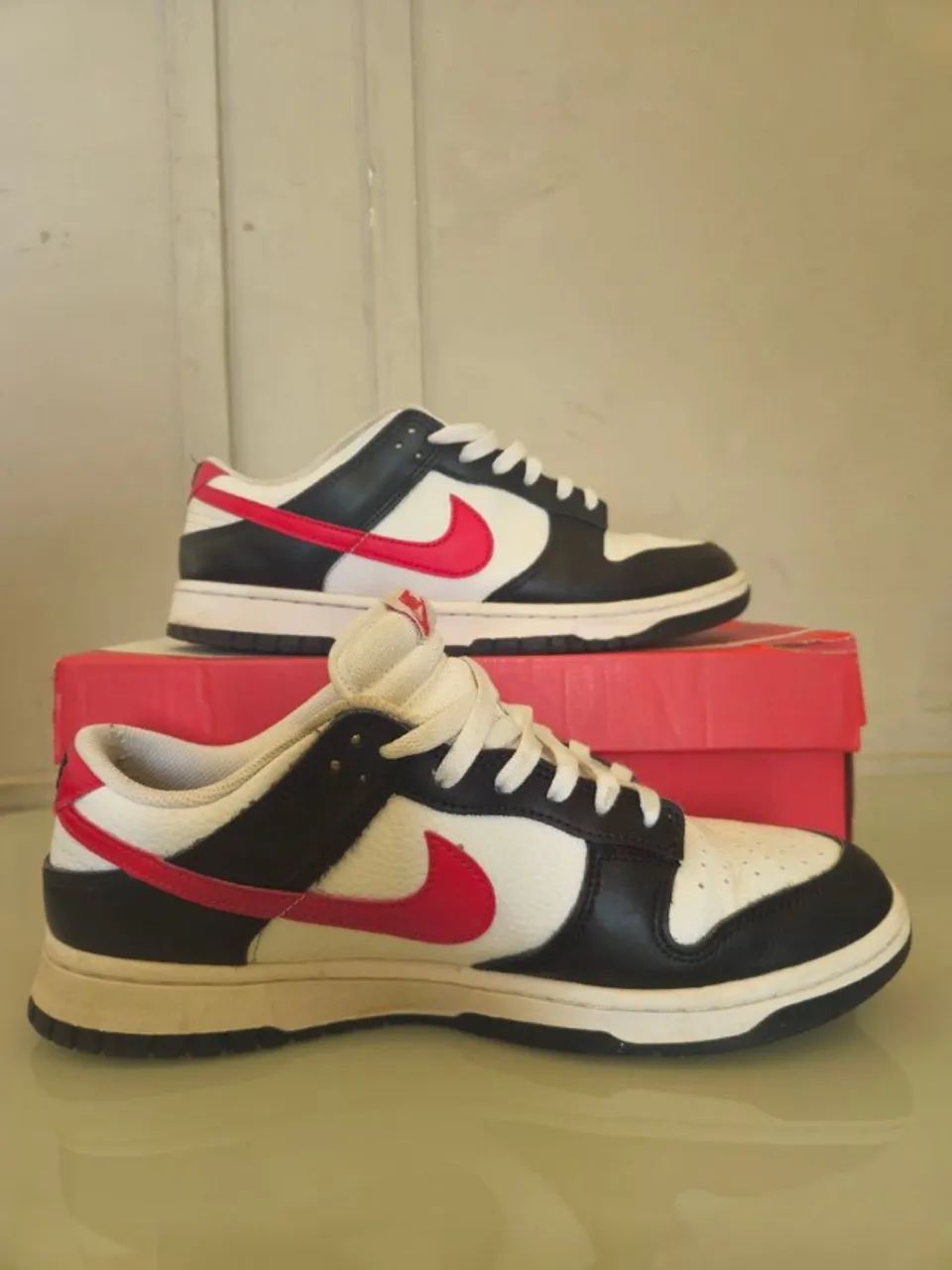Nike Dunk Low Red Swoosh Panda