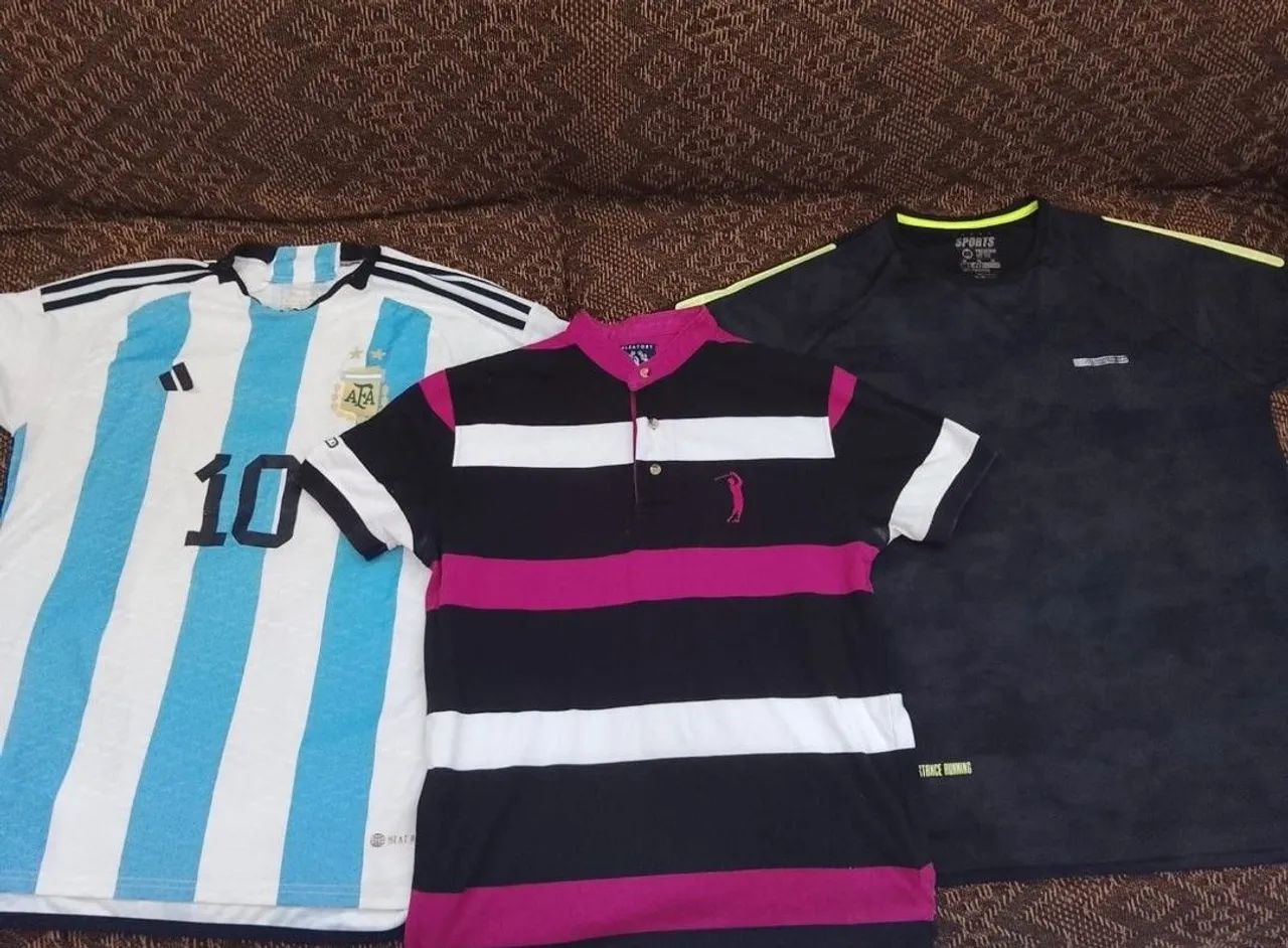 kit 3 camisetas masculinas