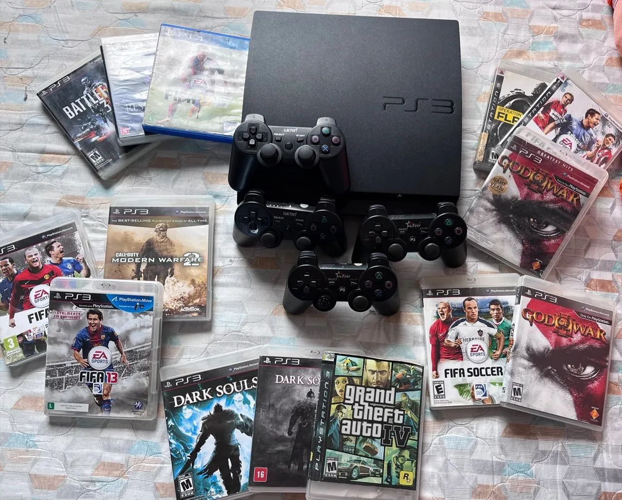 Ps3 com jogos 