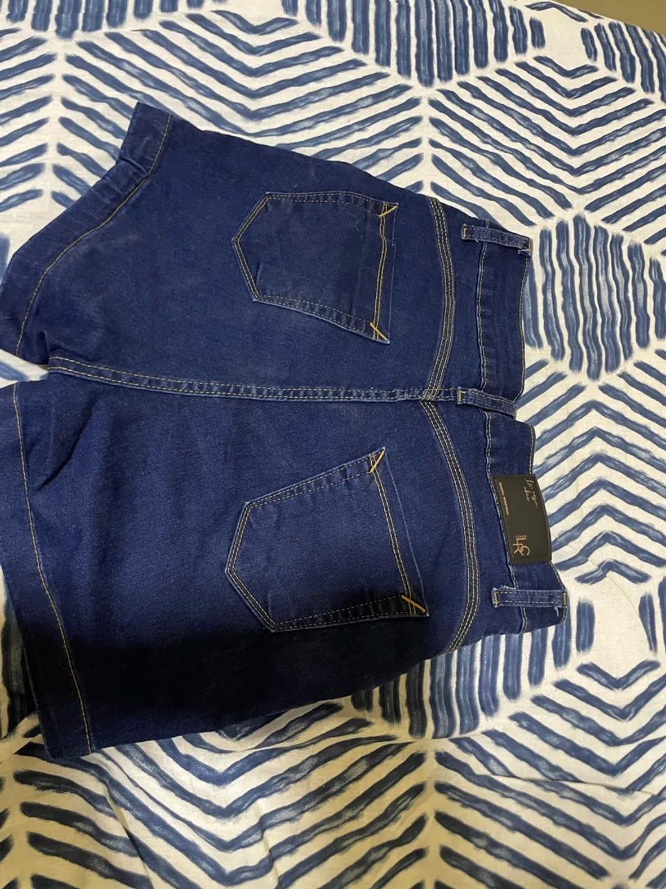 Short saia jeans azul escuro  - Foto 2
