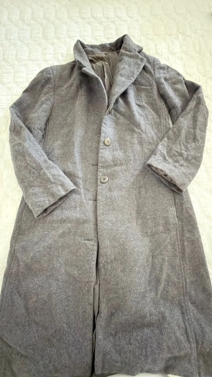 Sobretudo cinza feminino elegante