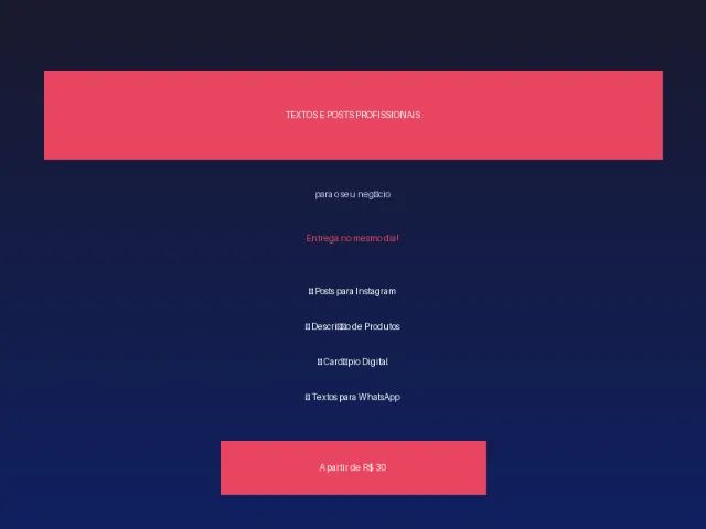Crio textos, posts e descrições para seu negócio ? entrega no mesmo dia!