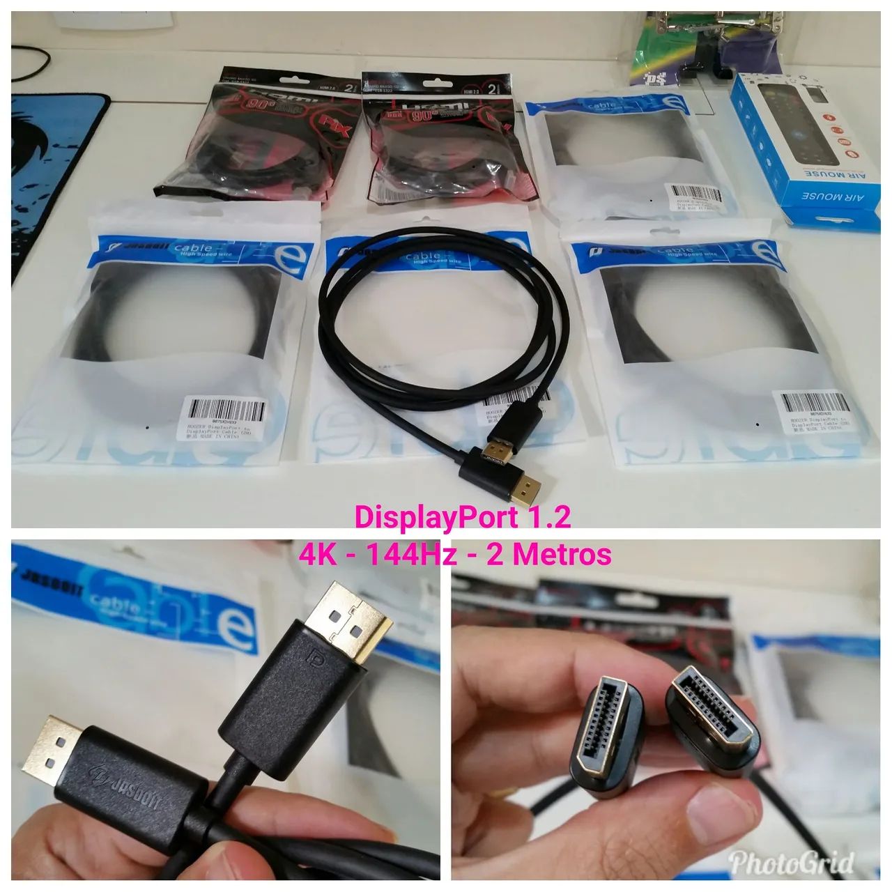 Cabo display port 1.2 4K 144hz PC Notebook Computador