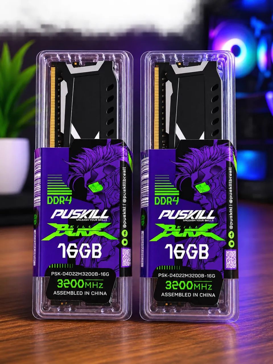 Memória Ram DDR4 Puskill (2x16Gb)