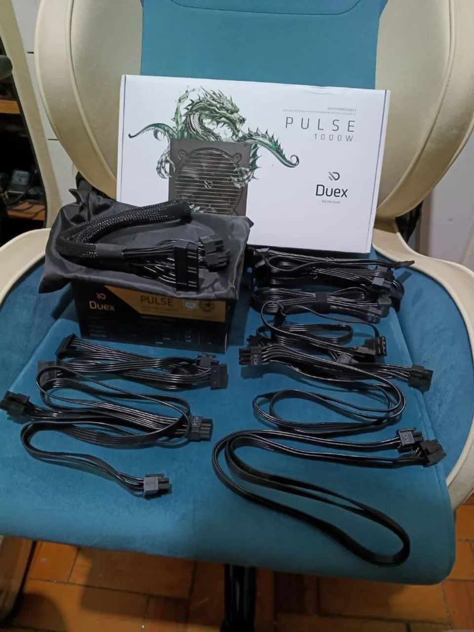 Fonte PC DUEX 1.000w full cabeada nova - Foto 3