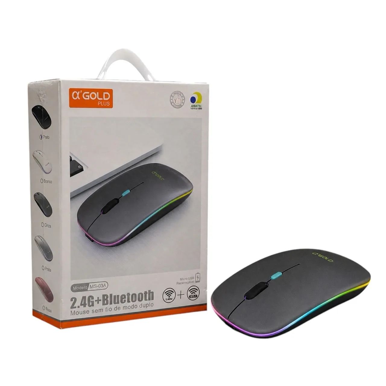 MOUSE SEM FIO BLUETOOTH GOLD PLUS MS-03A