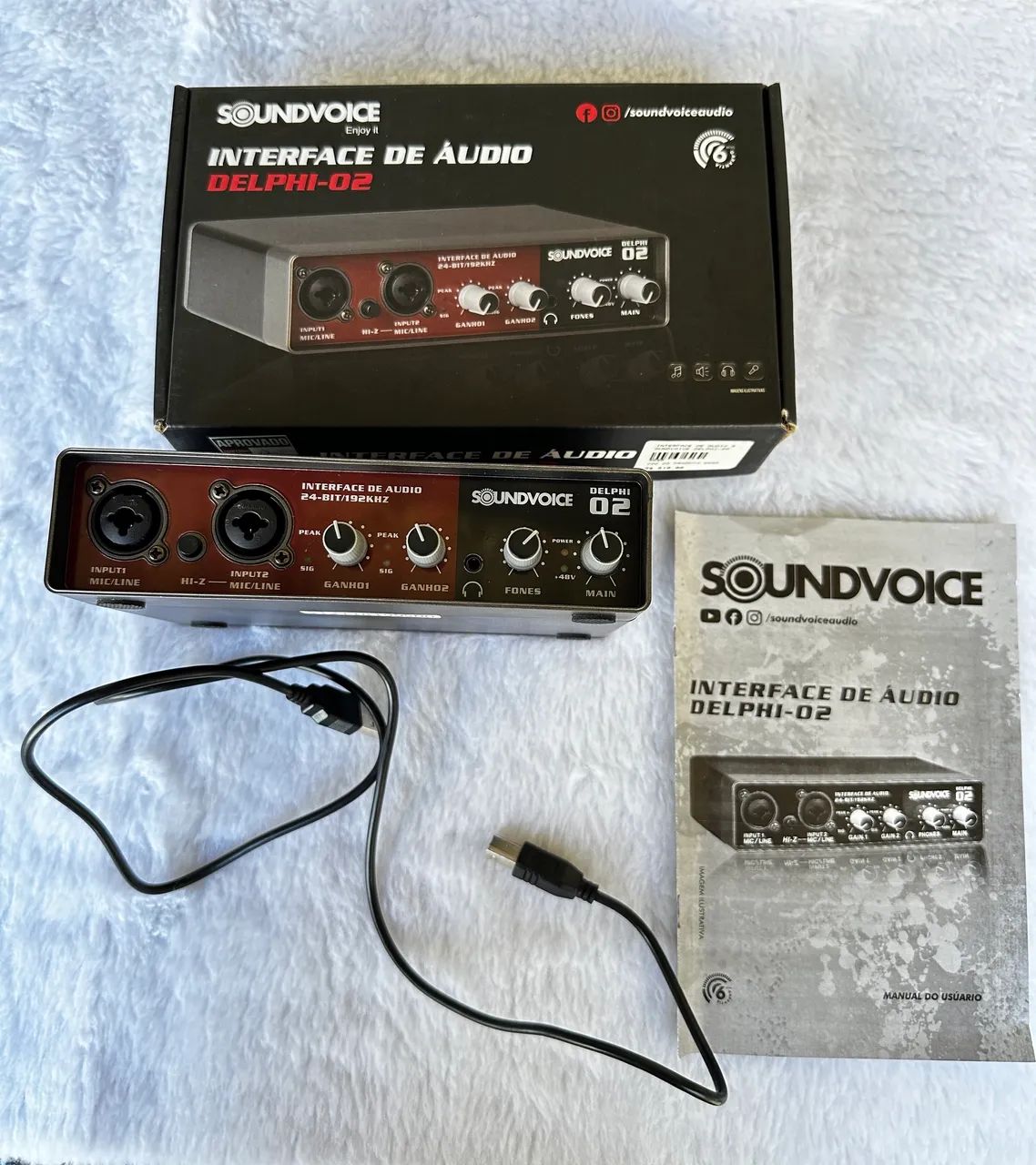 Interface de Áudio / Placa de Som SoundVoice Delphi 02 - Estado de nova 