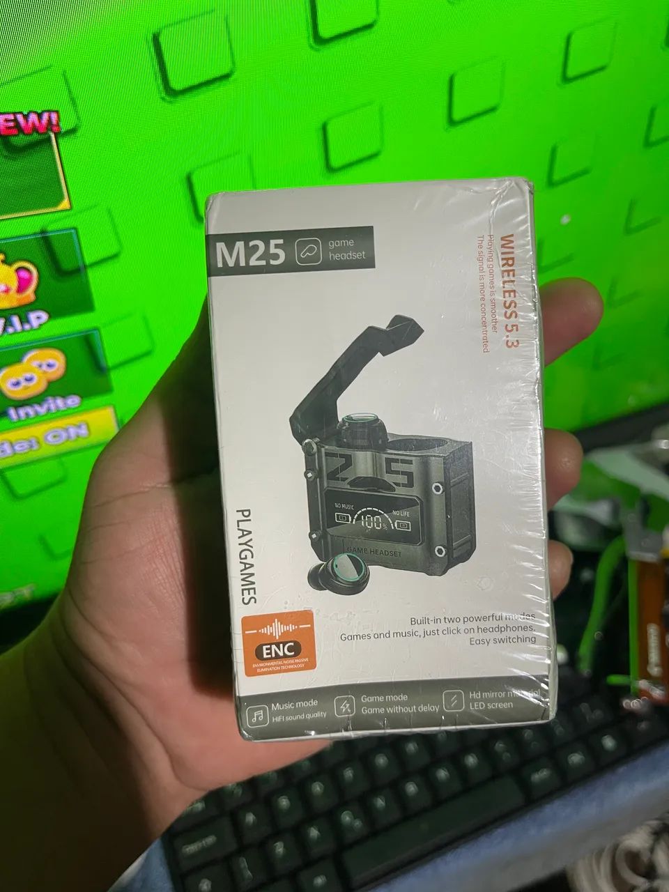 Fone de Ouvido Gamer Bluetooth 5.3 M25 