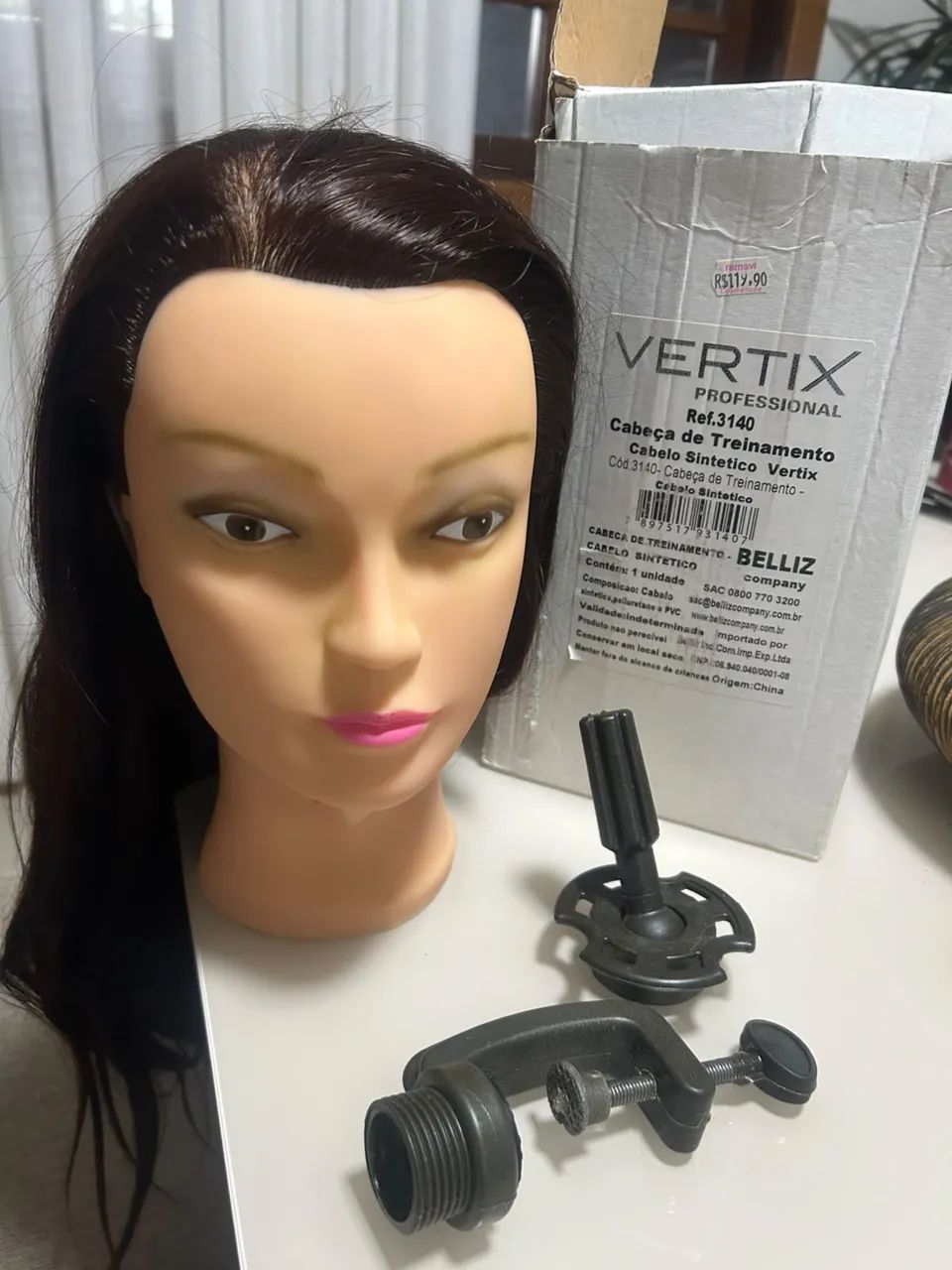 Cabeça Manequim boneca treino Vertix Castanho