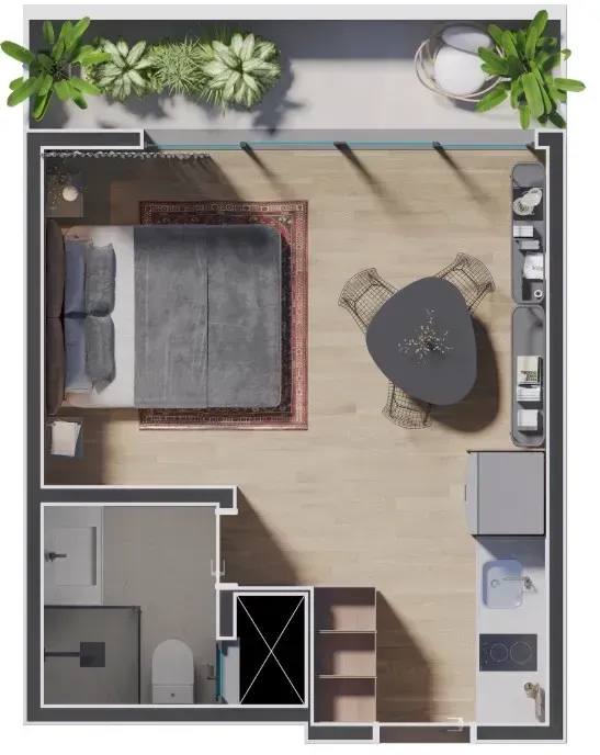 PLANTA 28m²