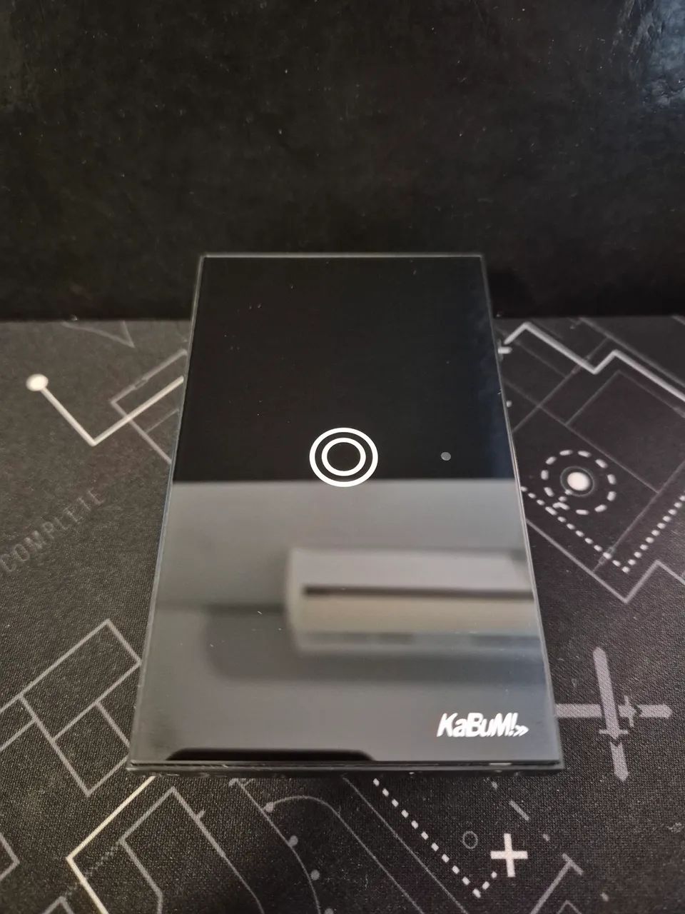 Interruptor Inteligente KaBuM Smart | 1 Botão Preto Touch Wi-Fi Bivolt 