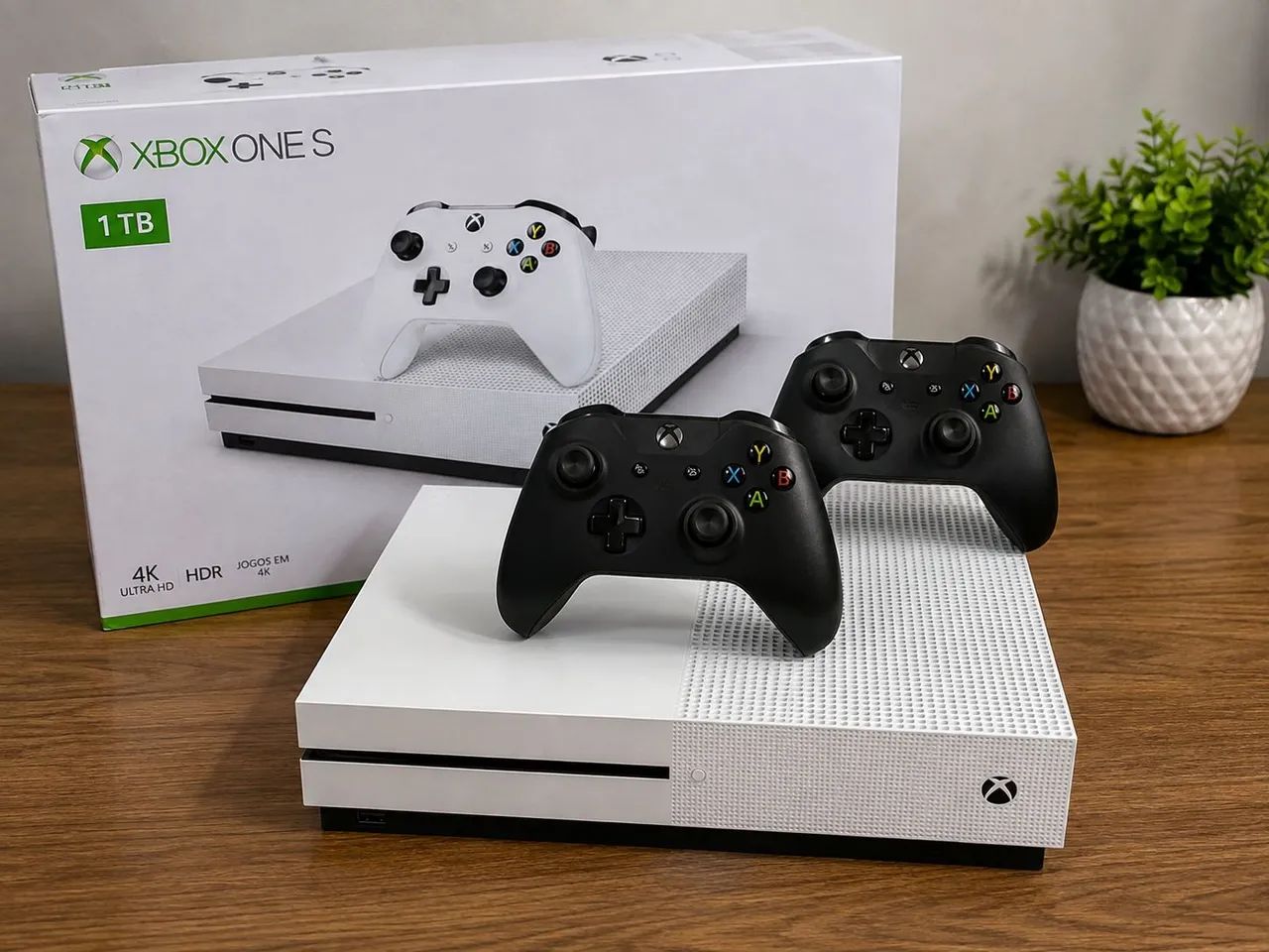 Xbox One S 1TB + 2 Controles Originais Pretos | Excelente Estado - Foto 2