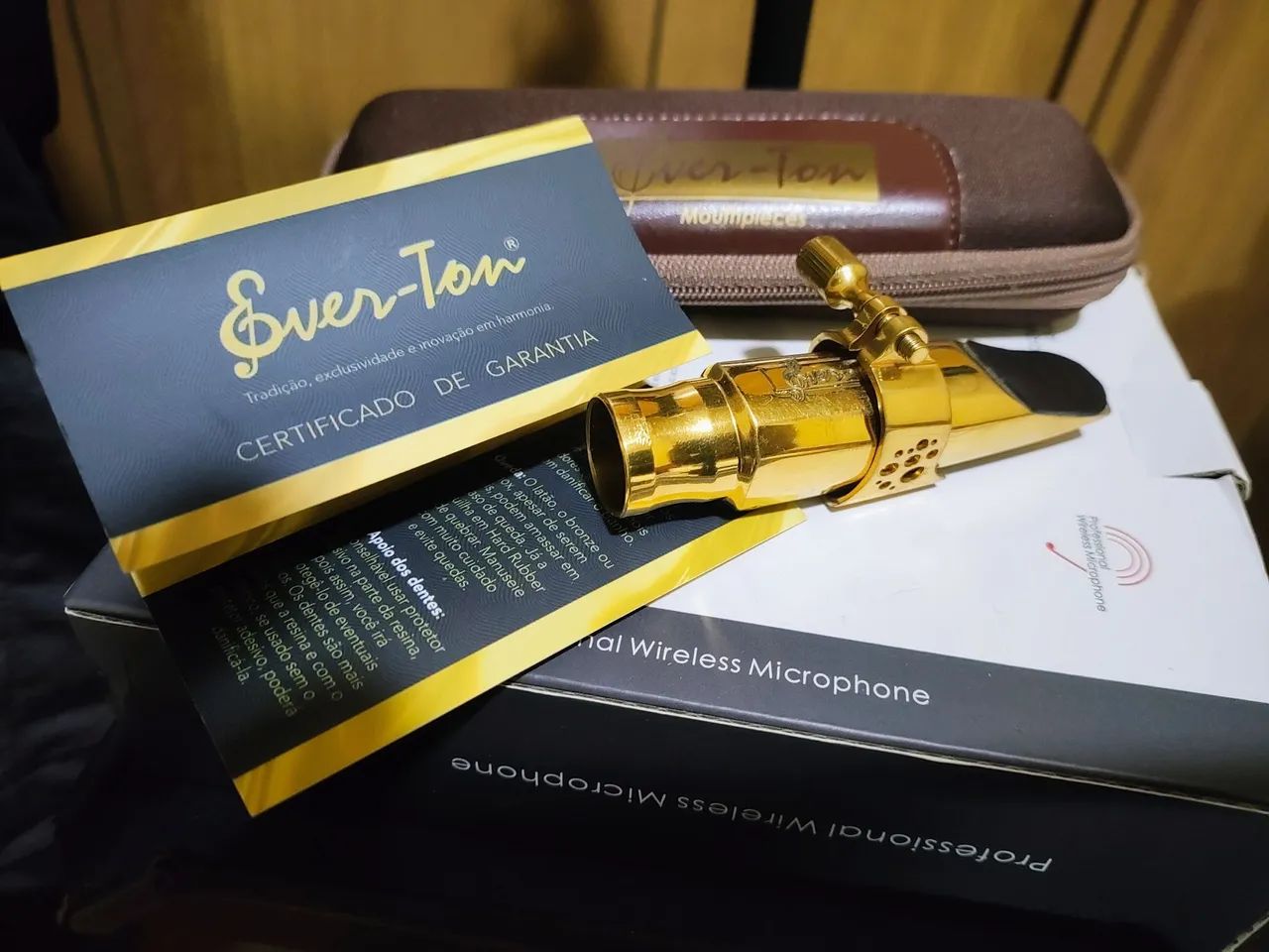 Vendo boquilha Everton Full pop 7 metal goldl com braçadeira de metal gold semi nova,em ot - Foto 3