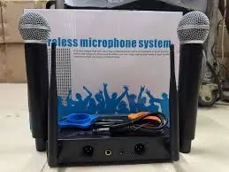 Microfone sem duplo profissional com base - Foto 2
