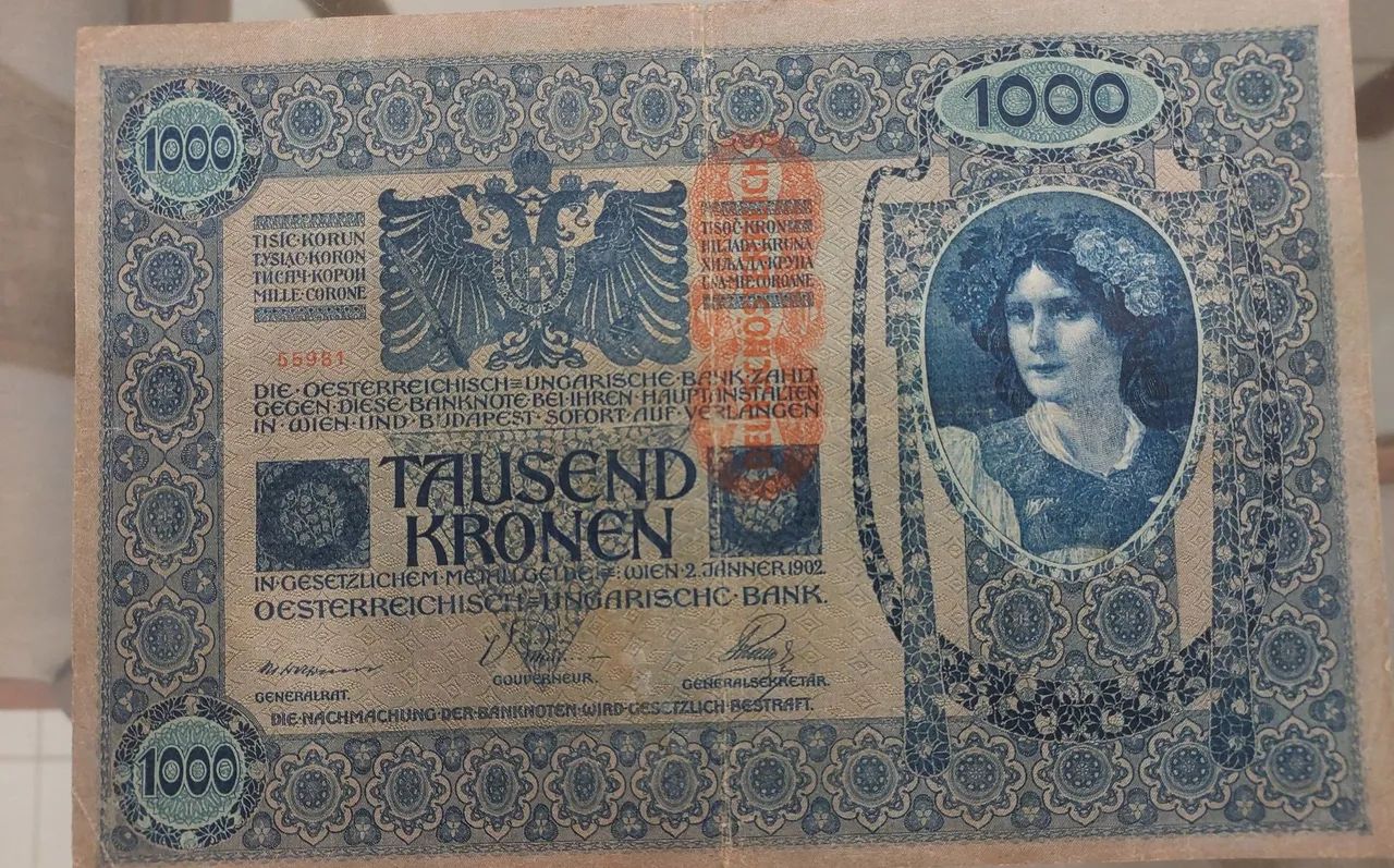 Lote 2 cédulas Áustria 1000 Kronen 1902 - Foto 5