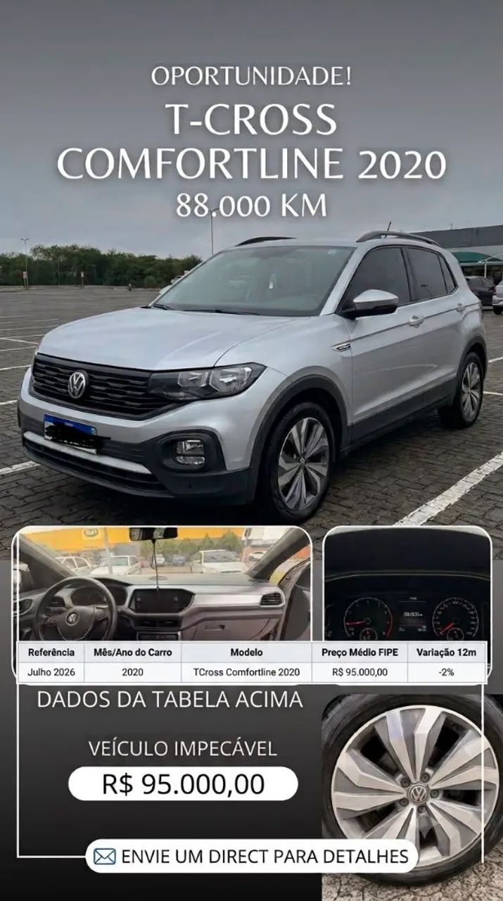 Volkswagen T-Cross T-Cross Comfor. 200 TSI 1.0 Flex 5p Aut. 2020