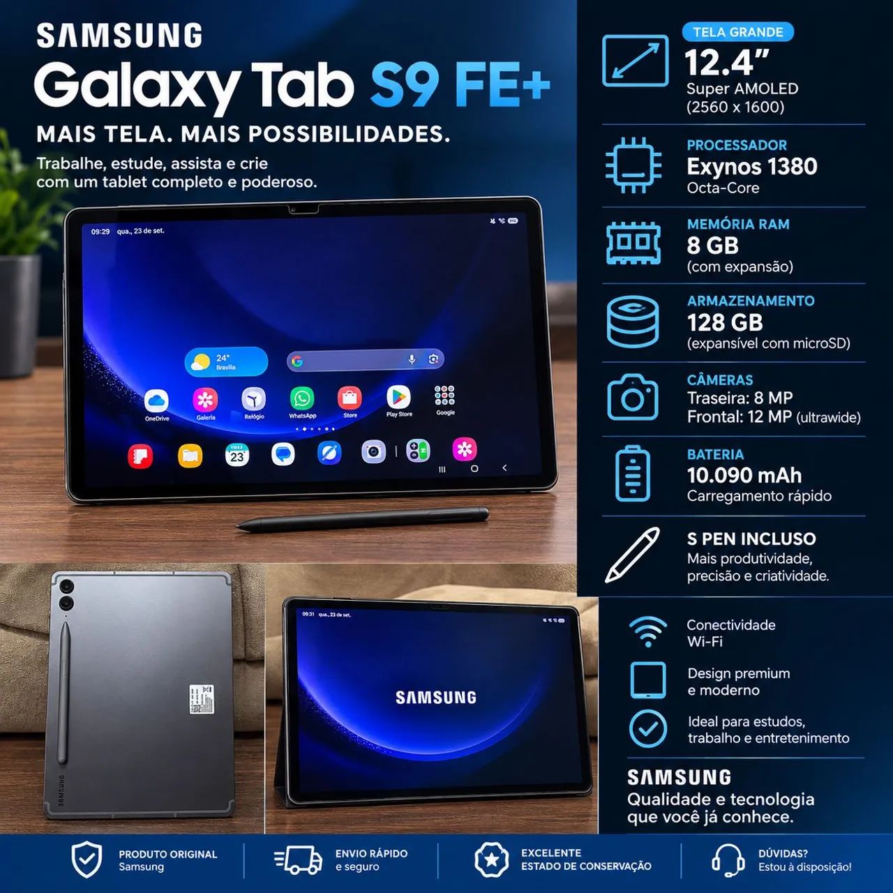 ? Samsung Galaxy Tab S9 FE+ ? Excelente estado!