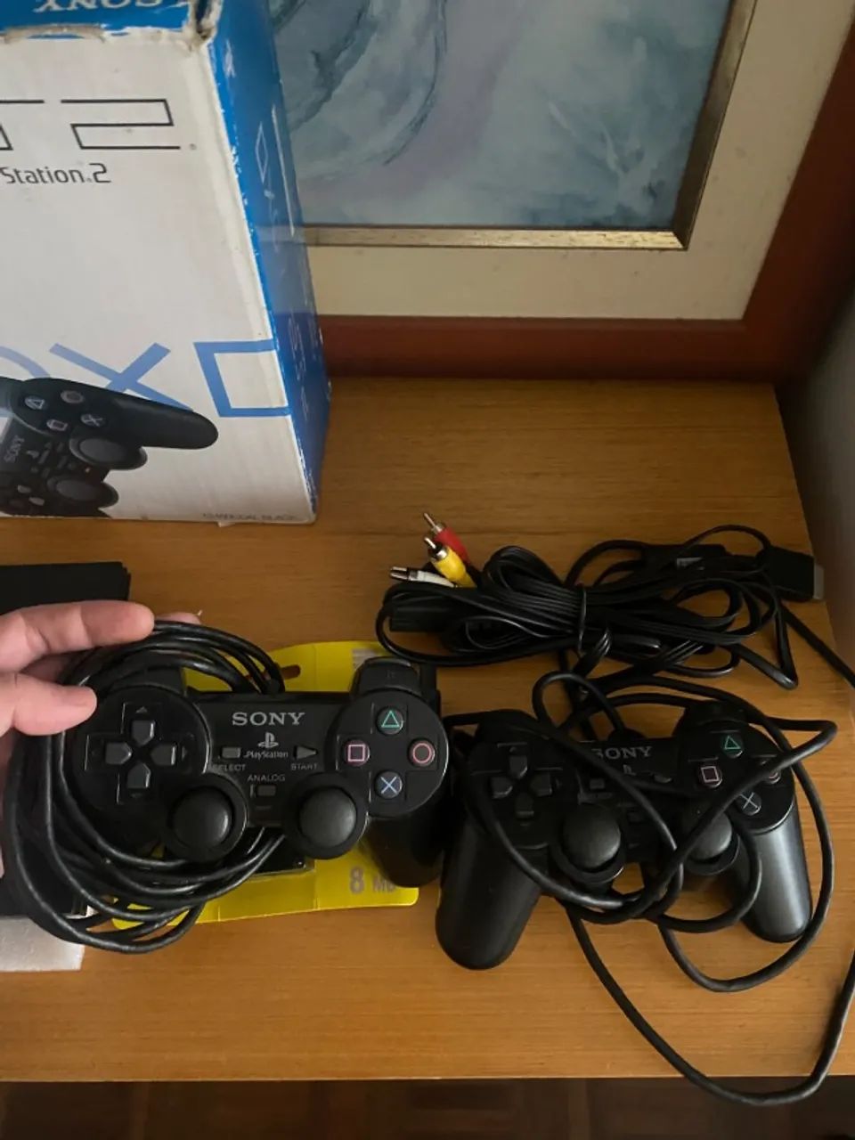 PS2 Slim com 2 controles NA CAIXA - Foto 3