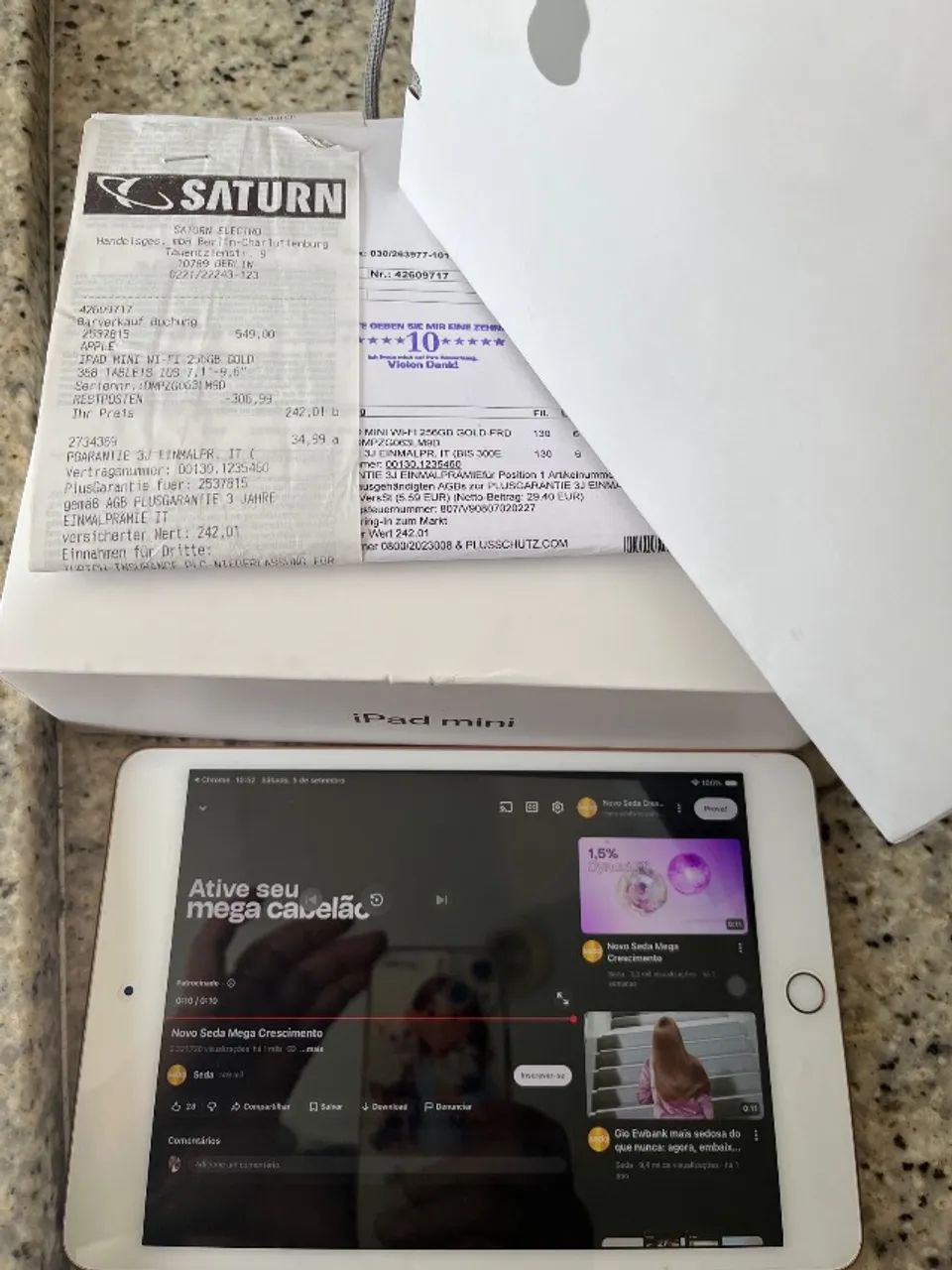 iPad mini 5 geração 256GB Dourado - Foto 4