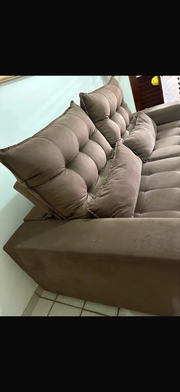 Sofá retrátil marrom  - Foto 2