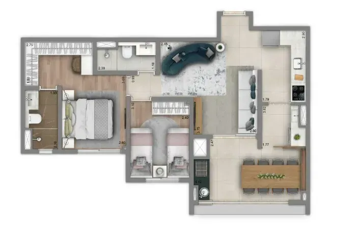 PLANTA 67m²