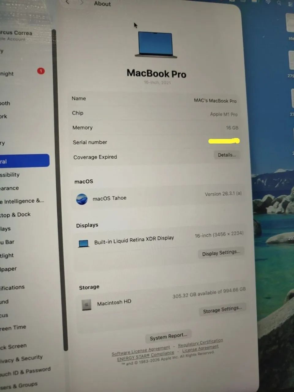 Macbook Pro M1 Pro 16gb 1tb SSD - Foto 3
