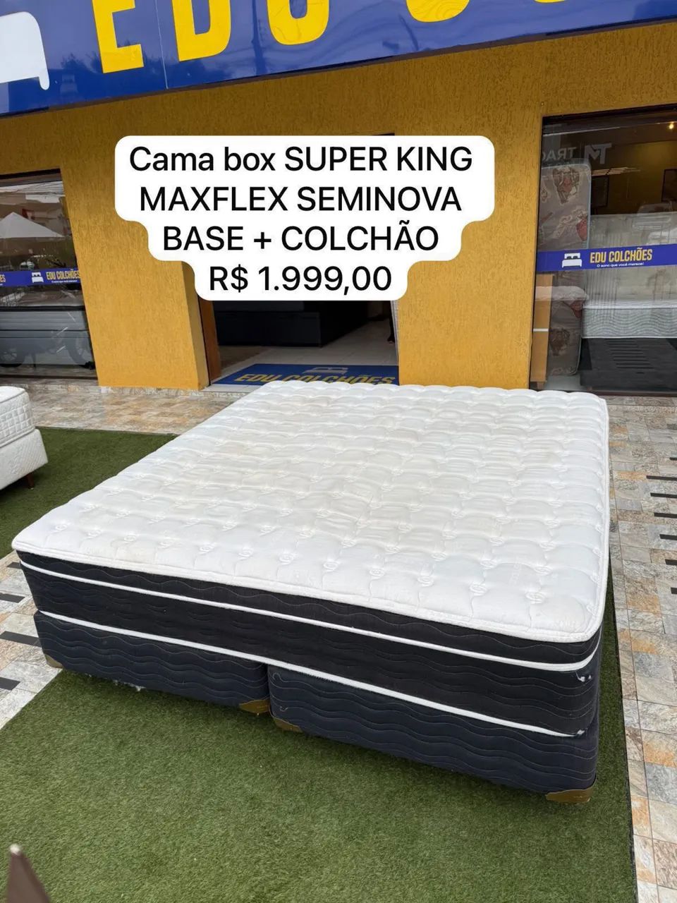 Cama box KING MAXFLEX SEMINOVO COM COLCHÃO - Entrego! 