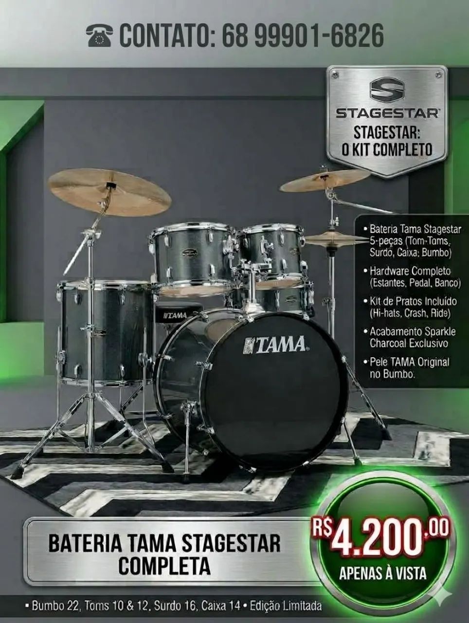 Bateria Tama Semi Nova.