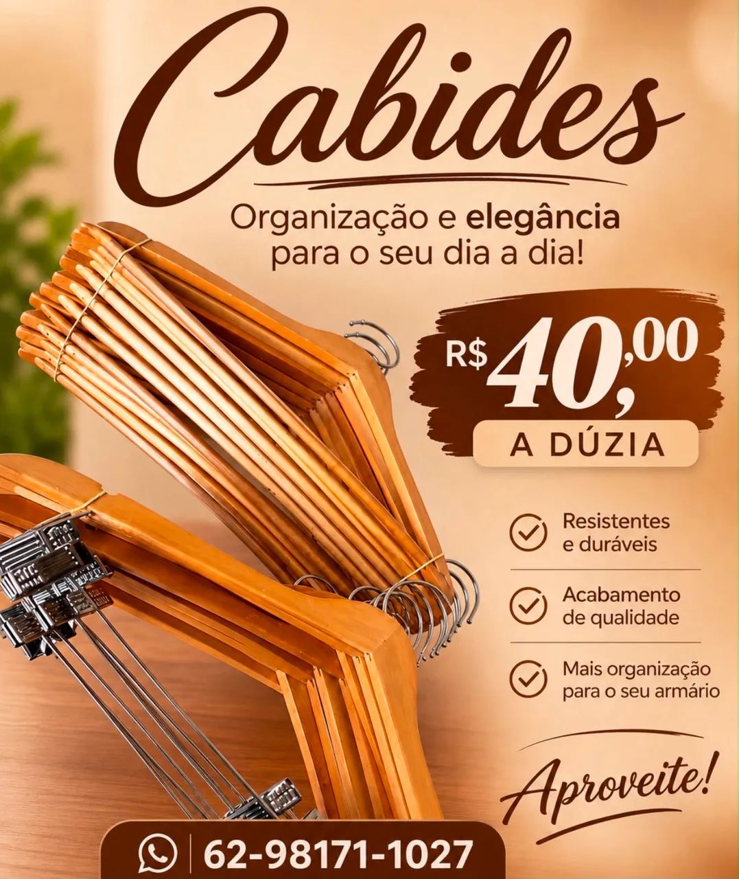 Dúzia de Cabide de madeira - Foto 2