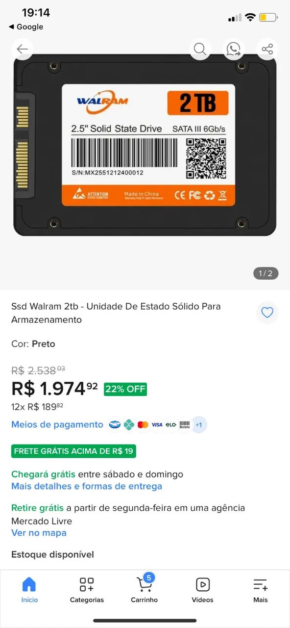 SSD 2 TB para quem busca pc de pc top de linha, troco tb m - Foto 4