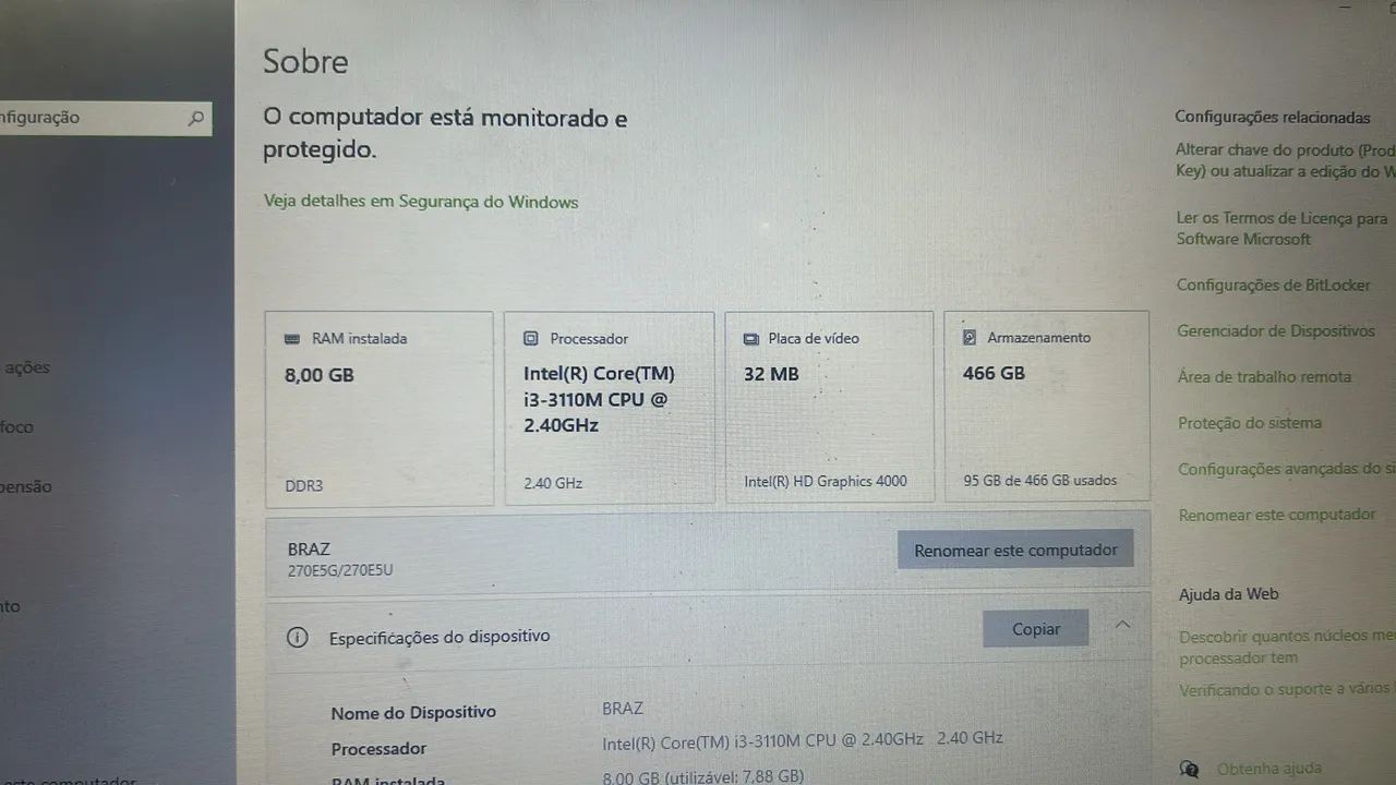 Notebook samsumg Intel i3 8gb de ram bom para estudo