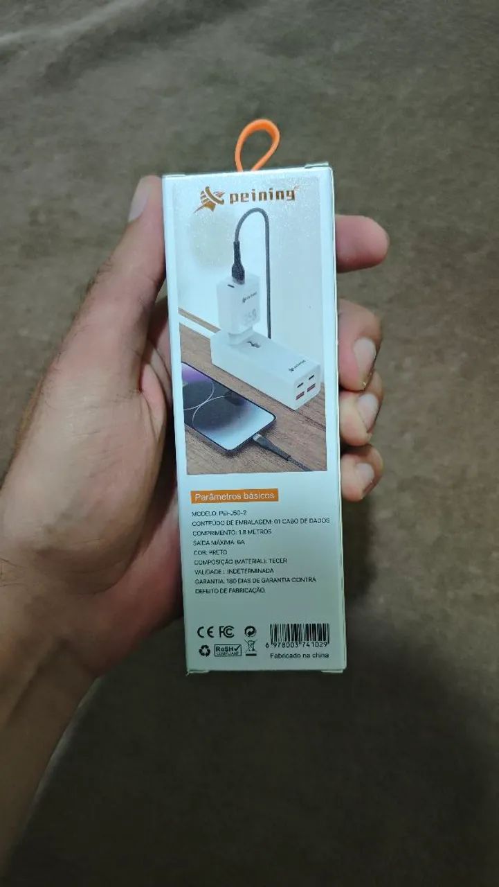 Cabo iPhone Reforçado Peining 6A Turbo 1.8m - Carregamento Ultra Rápido - Foto 2