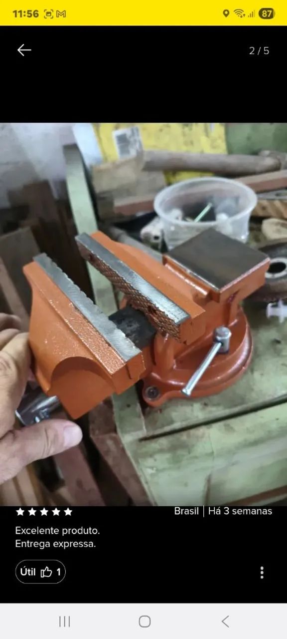 Morsa de bancada com base giratória 5 polegadas  - Foto 4