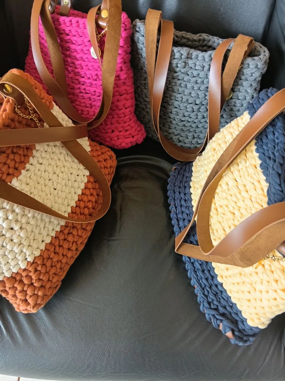 Bolsa malha crochê  - Foto 2