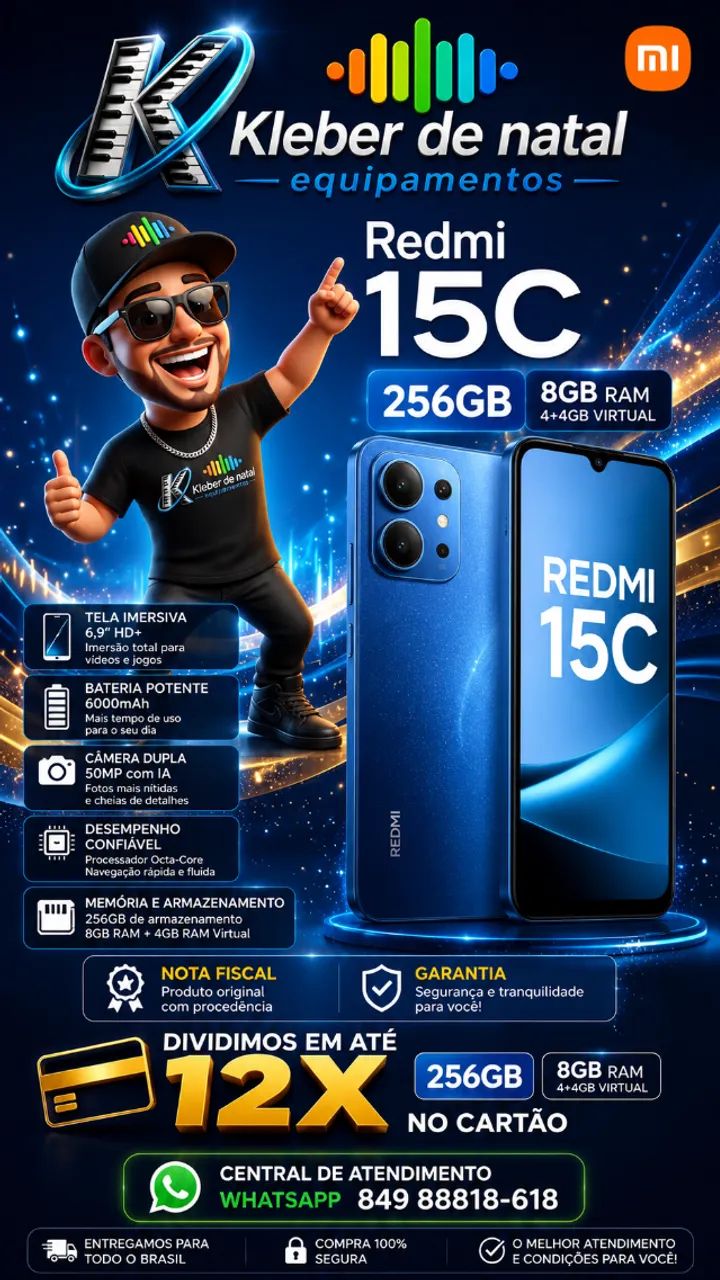 REDMI 15C / 256GB / 8 DE RAM /  NOTA E GARANTIA 