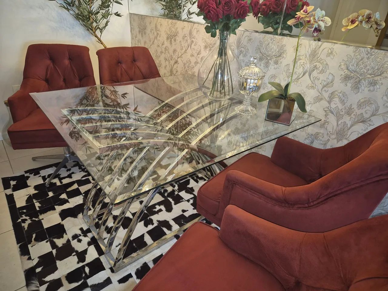 Mesa de vidro 1,20m x 1,20m - Foto 2